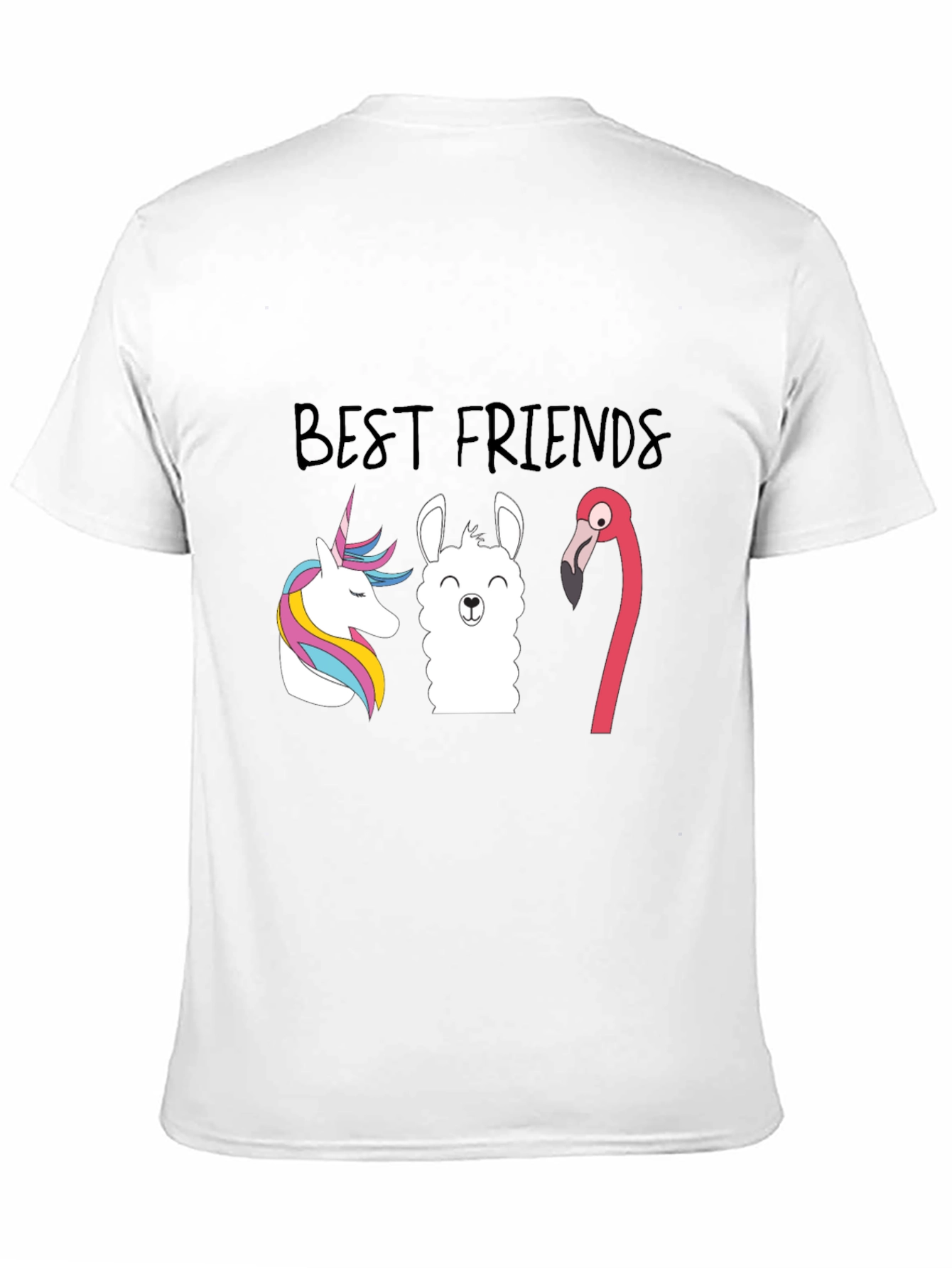 Best Friends Unicorn Llama Flamingo Graphic T-Shirt