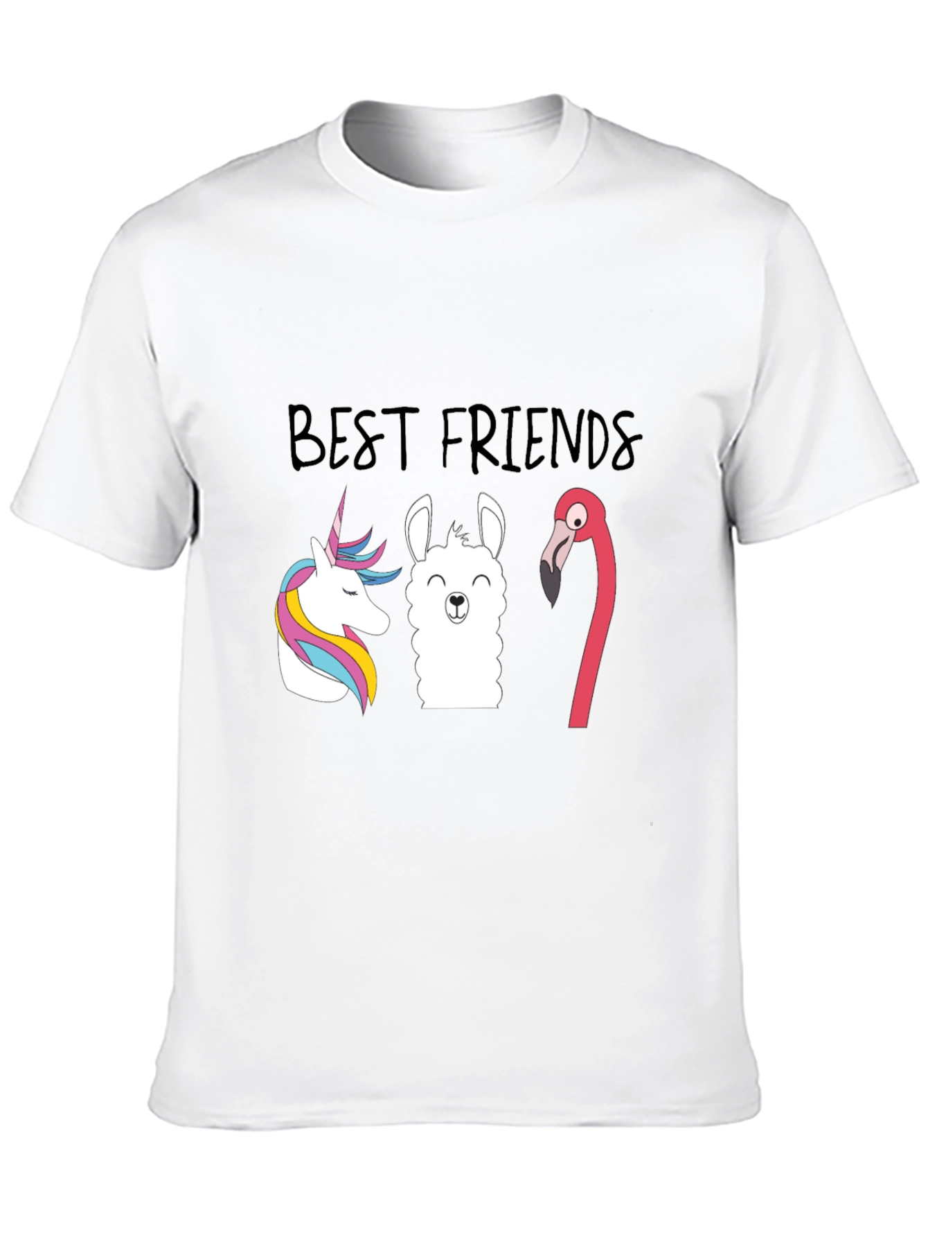 Best Friends Unicorn Llama Flamingo Graphic T-Shirt