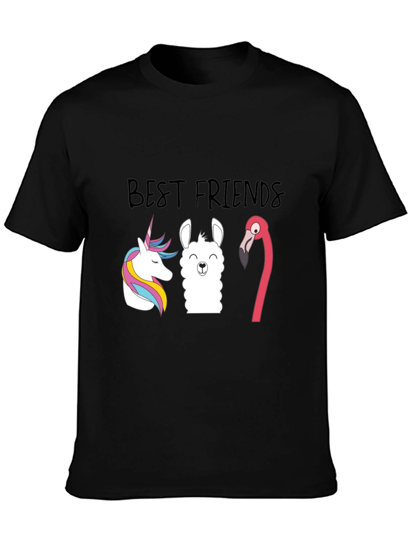 Best Friends Unicorn Llama Flamingo Graphic T-Shirt