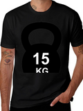 15KG Kettlebell Graphic T-Shirt - Black Fitness Tee