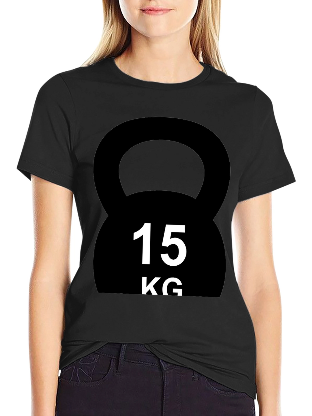 15KG Kettlebell Graphic T-Shirt - Black Fitness Tee