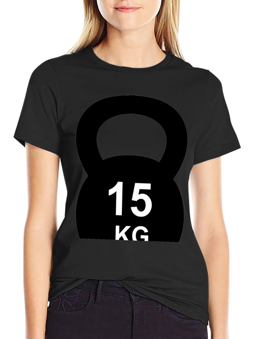 15KG Kettlebell Graphic T-Shirt - Black Fitness Tee