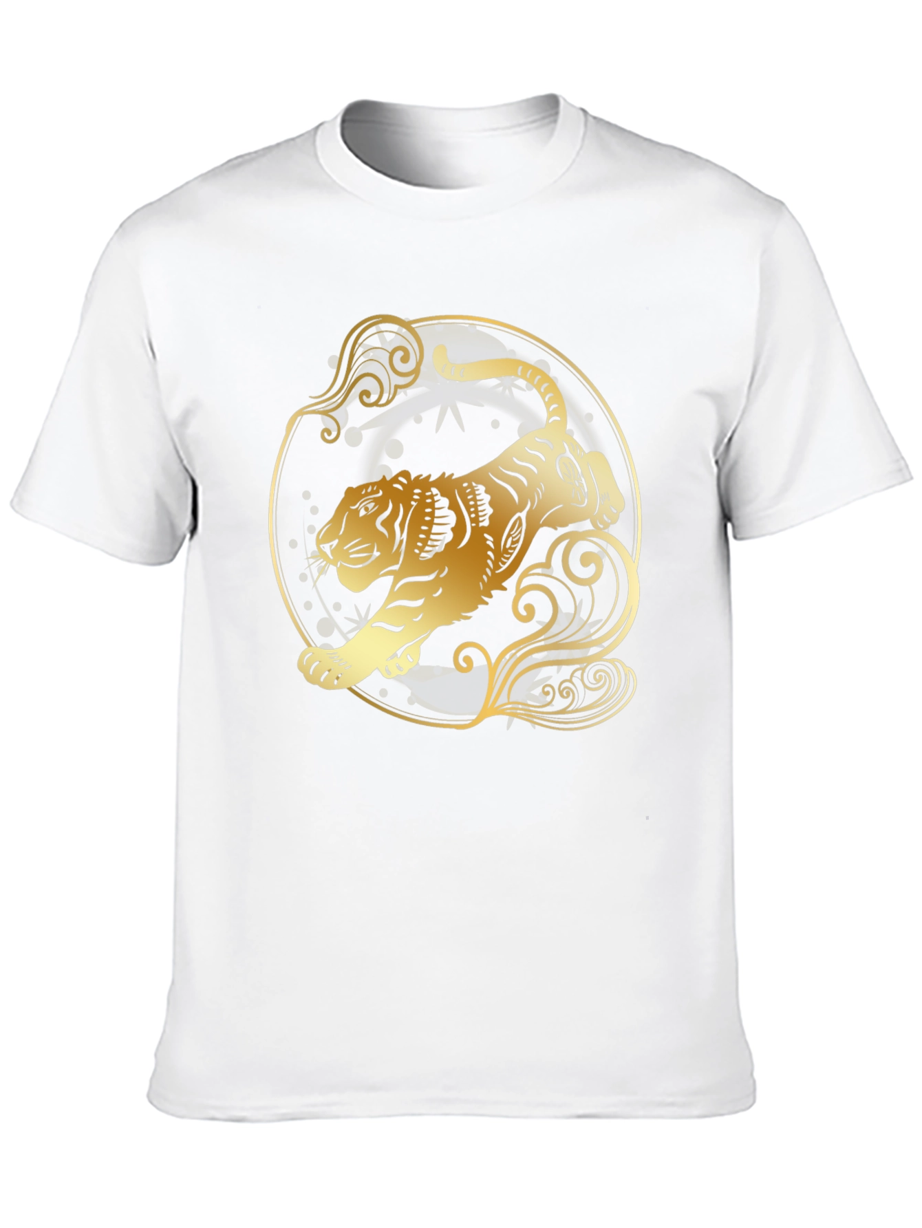 Golden Tiger Graphic Tee - Stylish Black T-Shirt