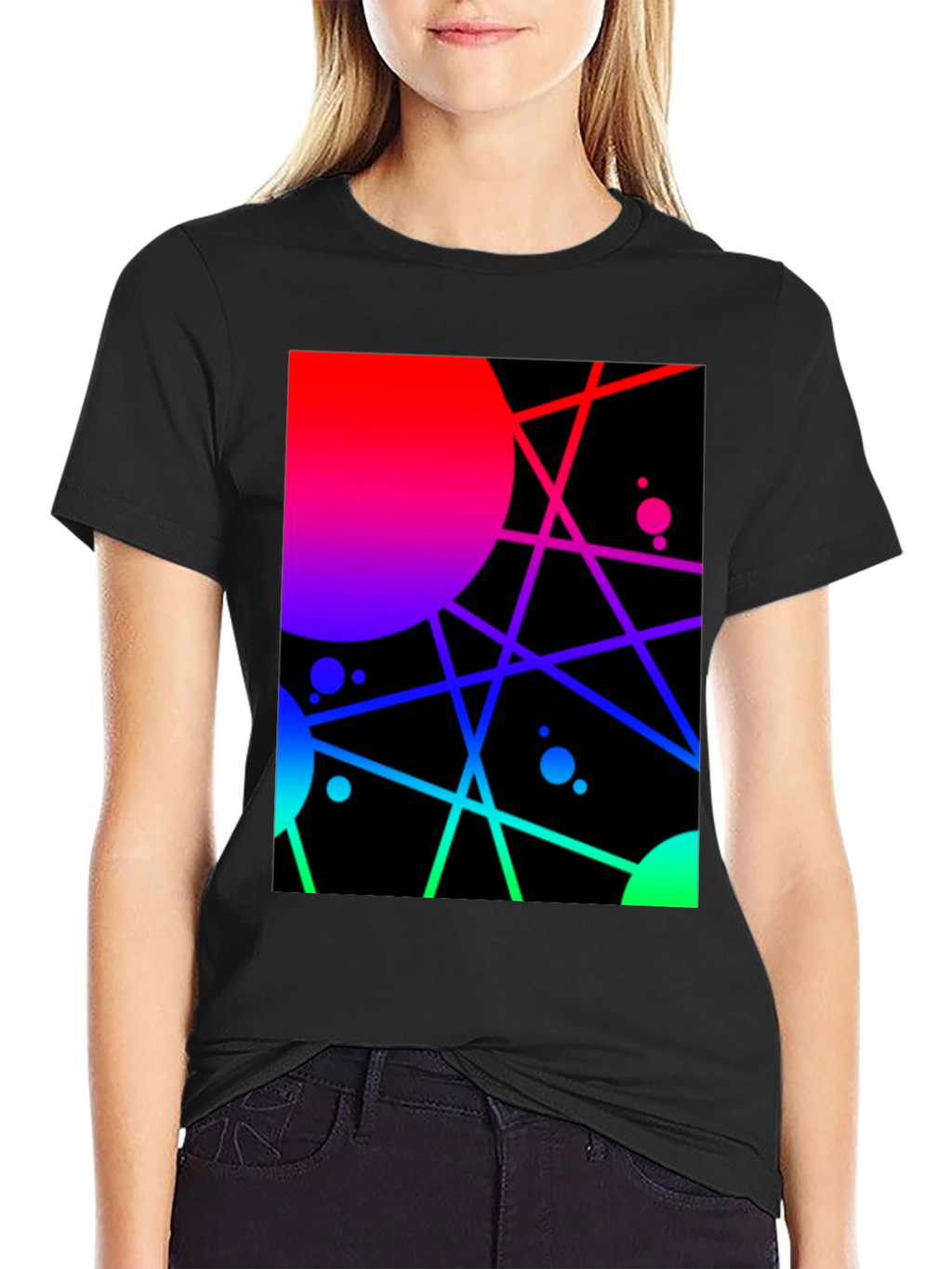 Abstract Geometric Graphic Tee - Vibrant Design