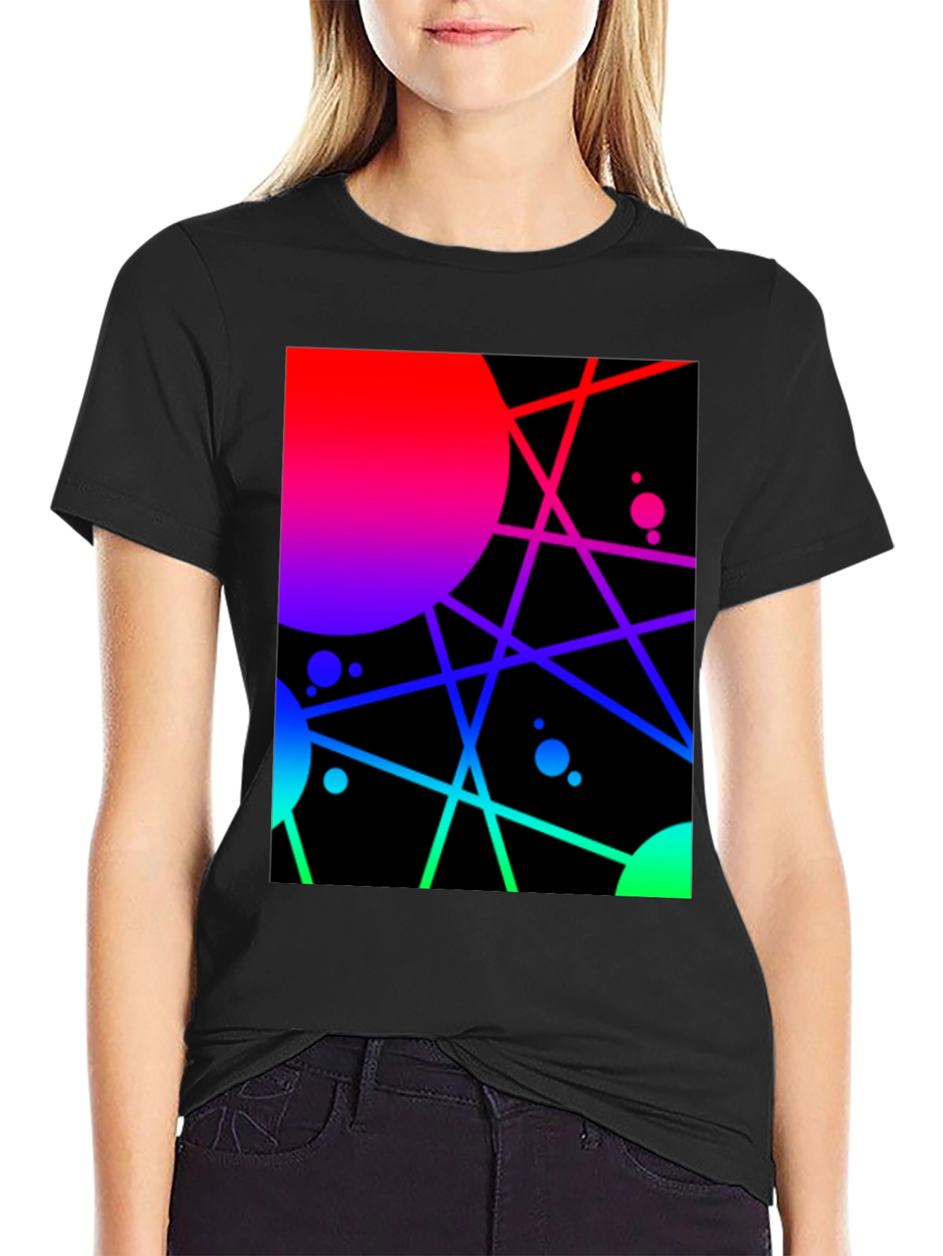 Abstract Geometric Graphic Tee - Vibrant Design