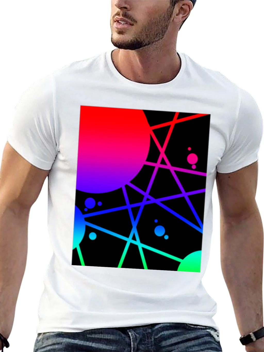 Abstract Geometric Graphic Tee - Vibrant Design