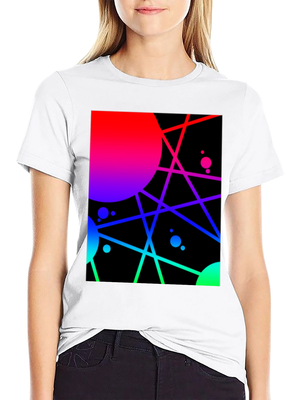 Abstract Geometric Graphic Tee - Vibrant Design