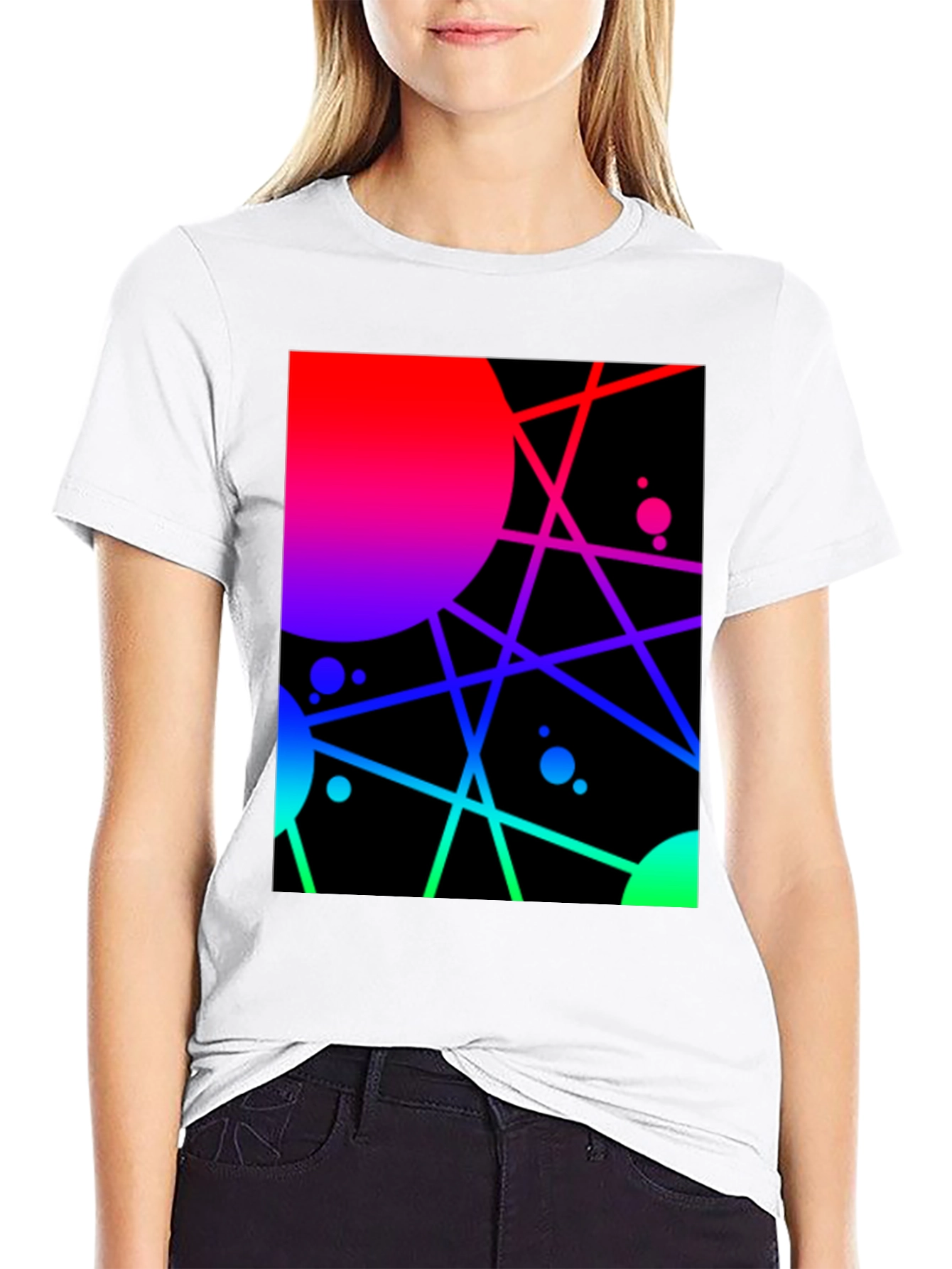 Abstract Geometric Graphic Tee - Vibrant Design