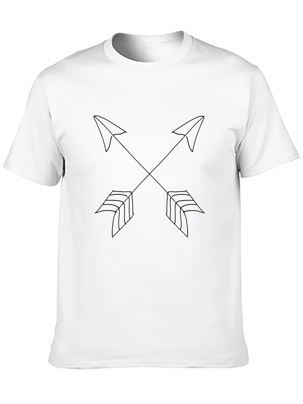 Minimalist Arrow Cross Graphic Black T-Shirt