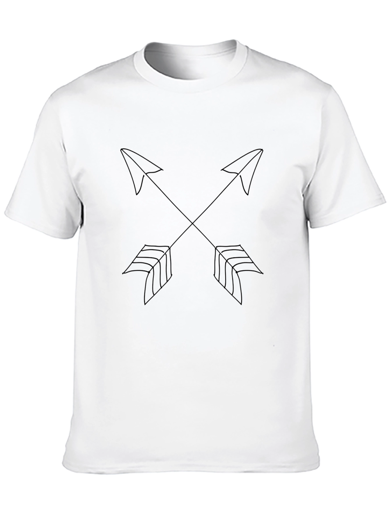 Minimalist Arrow Cross Graphic Black T-Shirt