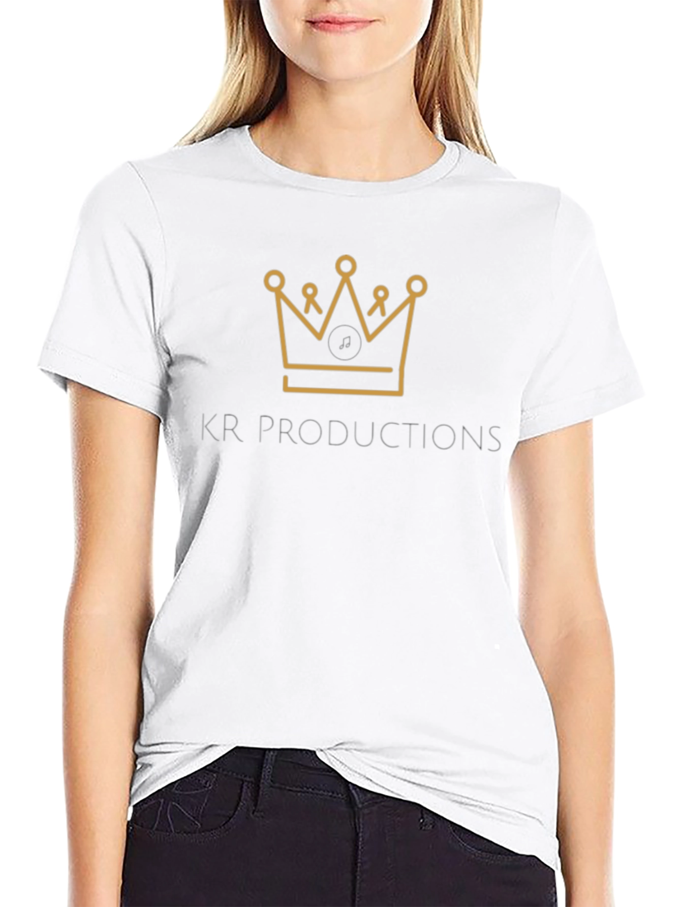 KR Productions Crown Logo Tee - Black Cotton Blend