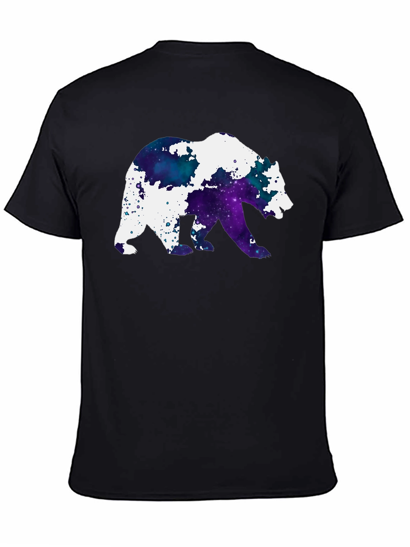 Galaxy Bear Graphic Black T-Shirt