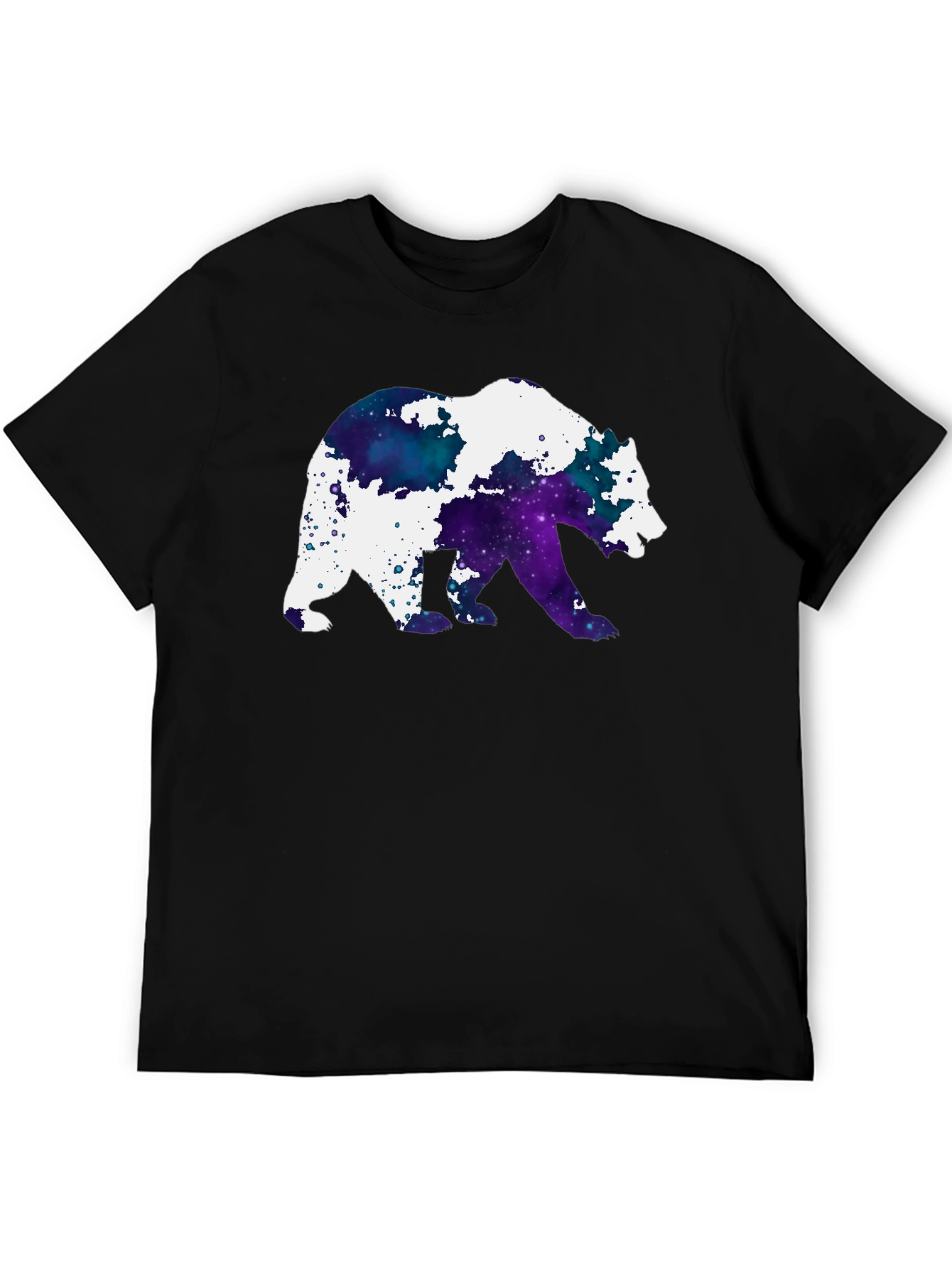 Galaxy Bear Graphic Black T-Shirt