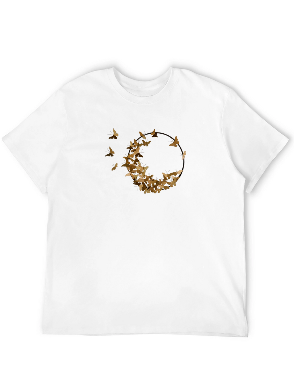 Butterfly Circle Graphic T-Shirt - Casual Tee