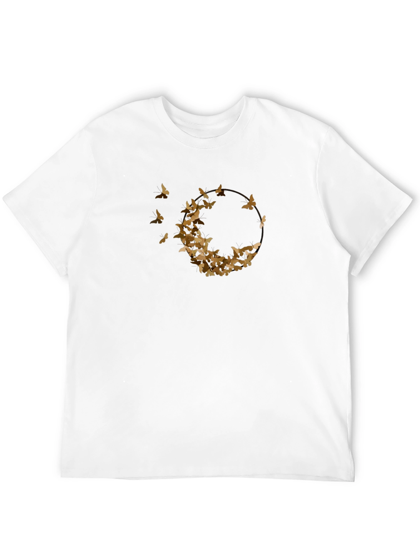 Butterfly Circle Graphic T-Shirt - Casual Tee