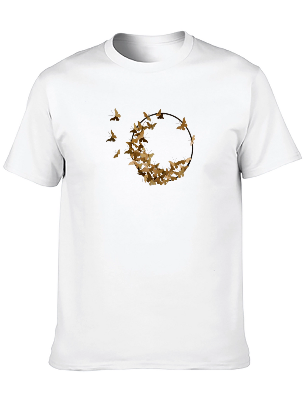 Butterfly Circle Graphic T-Shirt - Casual Tee
