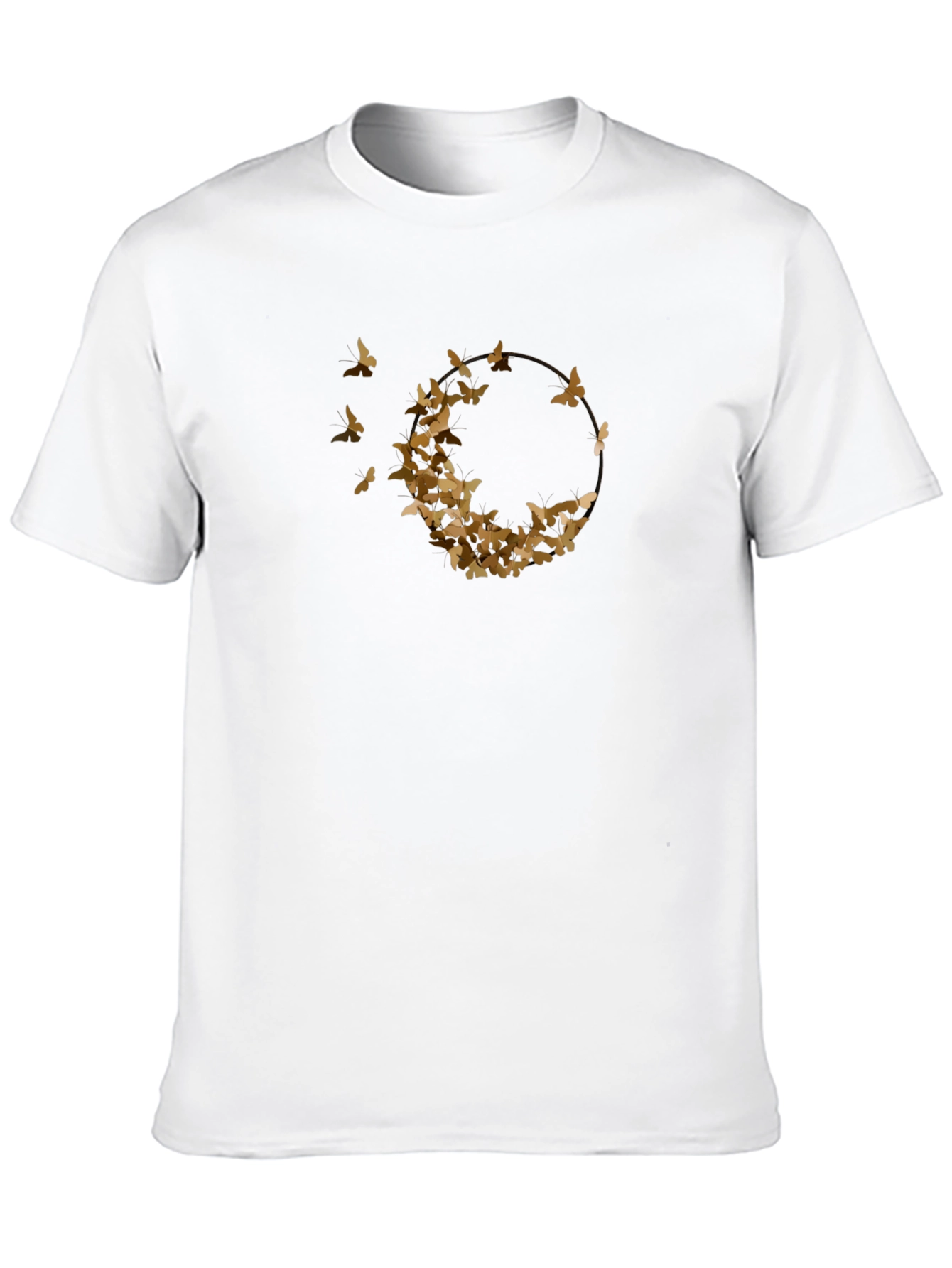 Butterfly Circle Graphic T-Shirt - Casual Tee