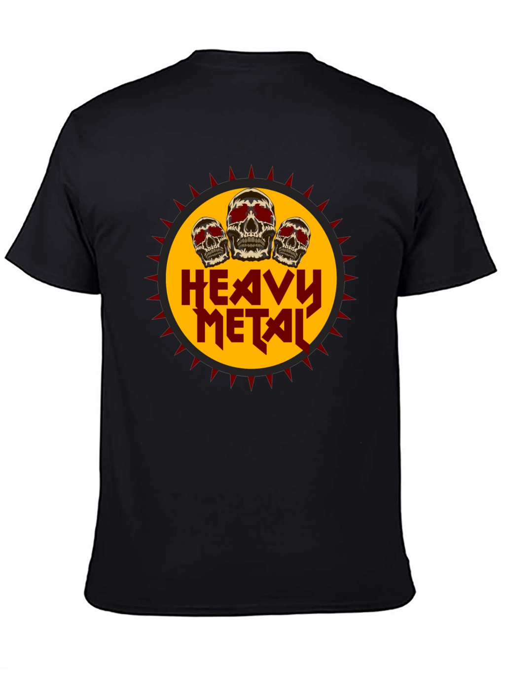 Heavy Metal Skull Graphic Tee - Black Cotton T-Shirt