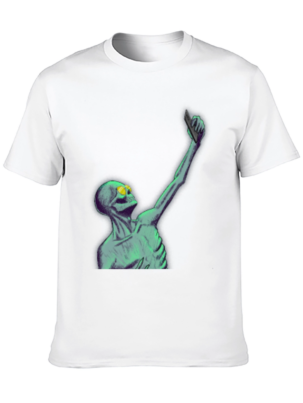 Skeleton Taking Selfie Graphic Tee