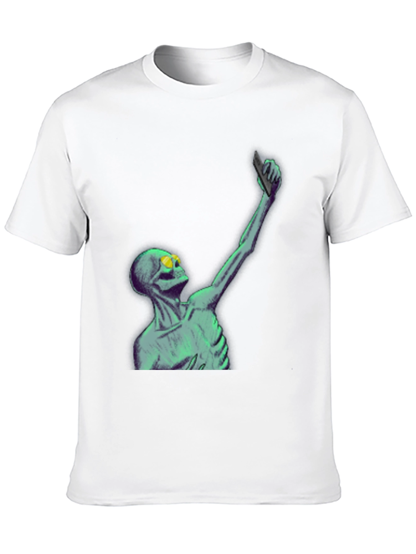 Skeleton Taking Selfie Graphic Tee