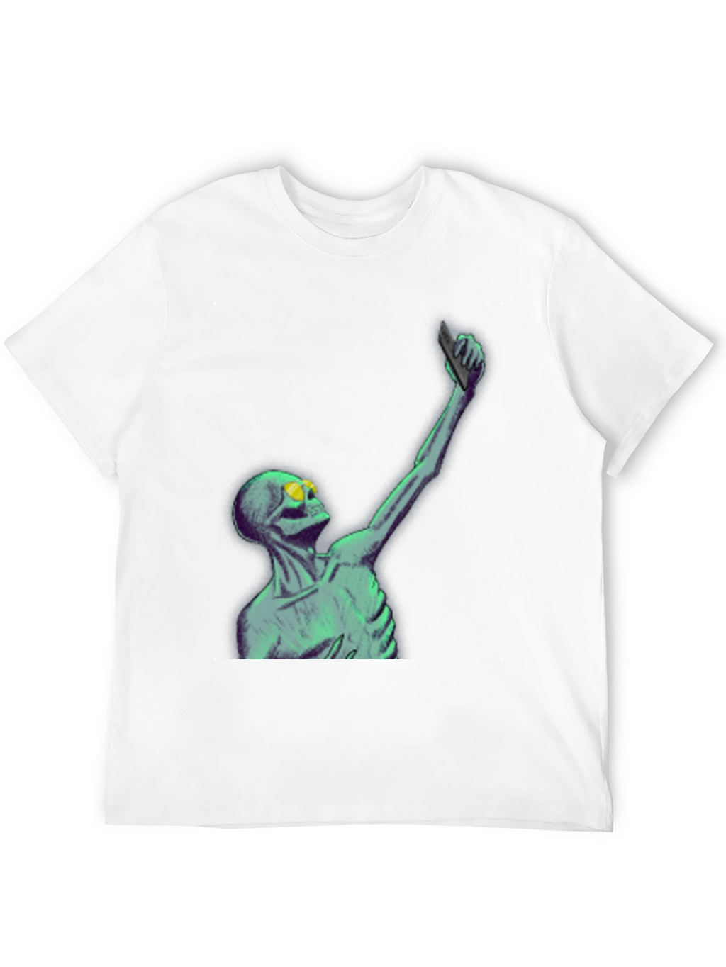 Skeleton Taking Selfie Graphic Tee
