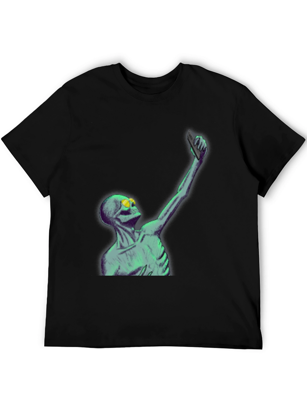 Skeleton Taking Selfie Graphic Tee