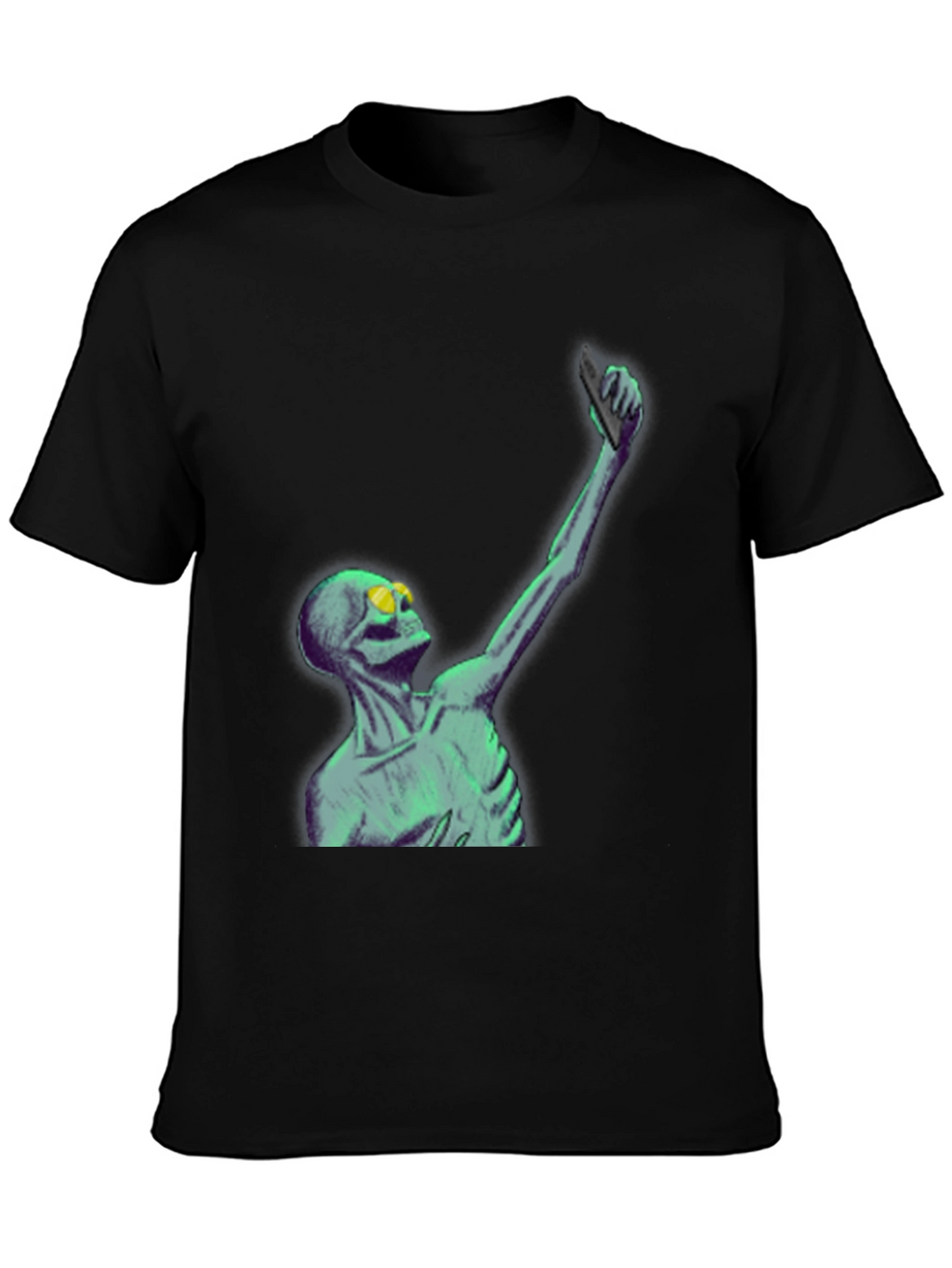 Skeleton Taking Selfie Graphic Tee