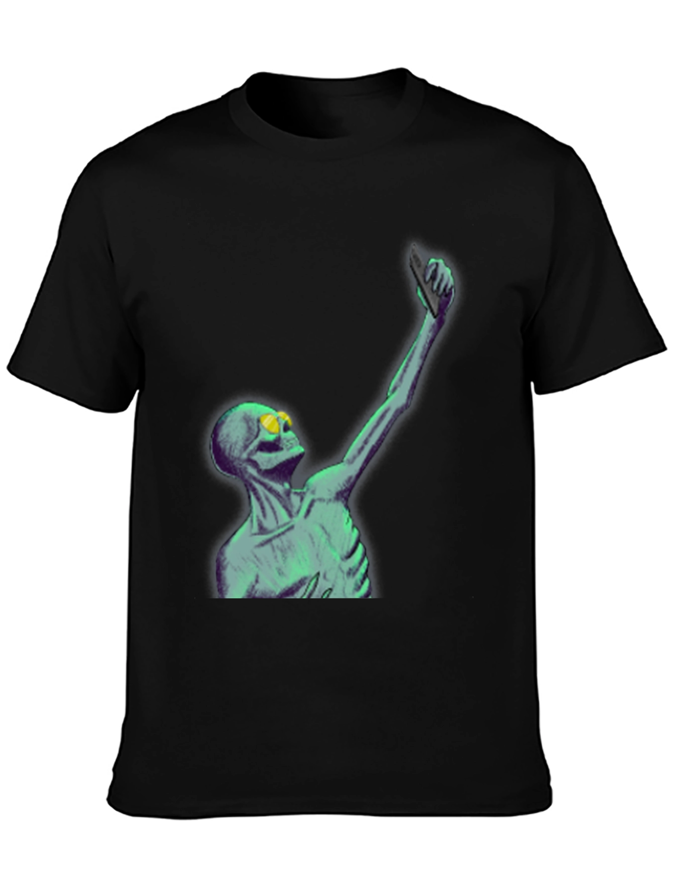 Skeleton Taking Selfie Graphic Tee