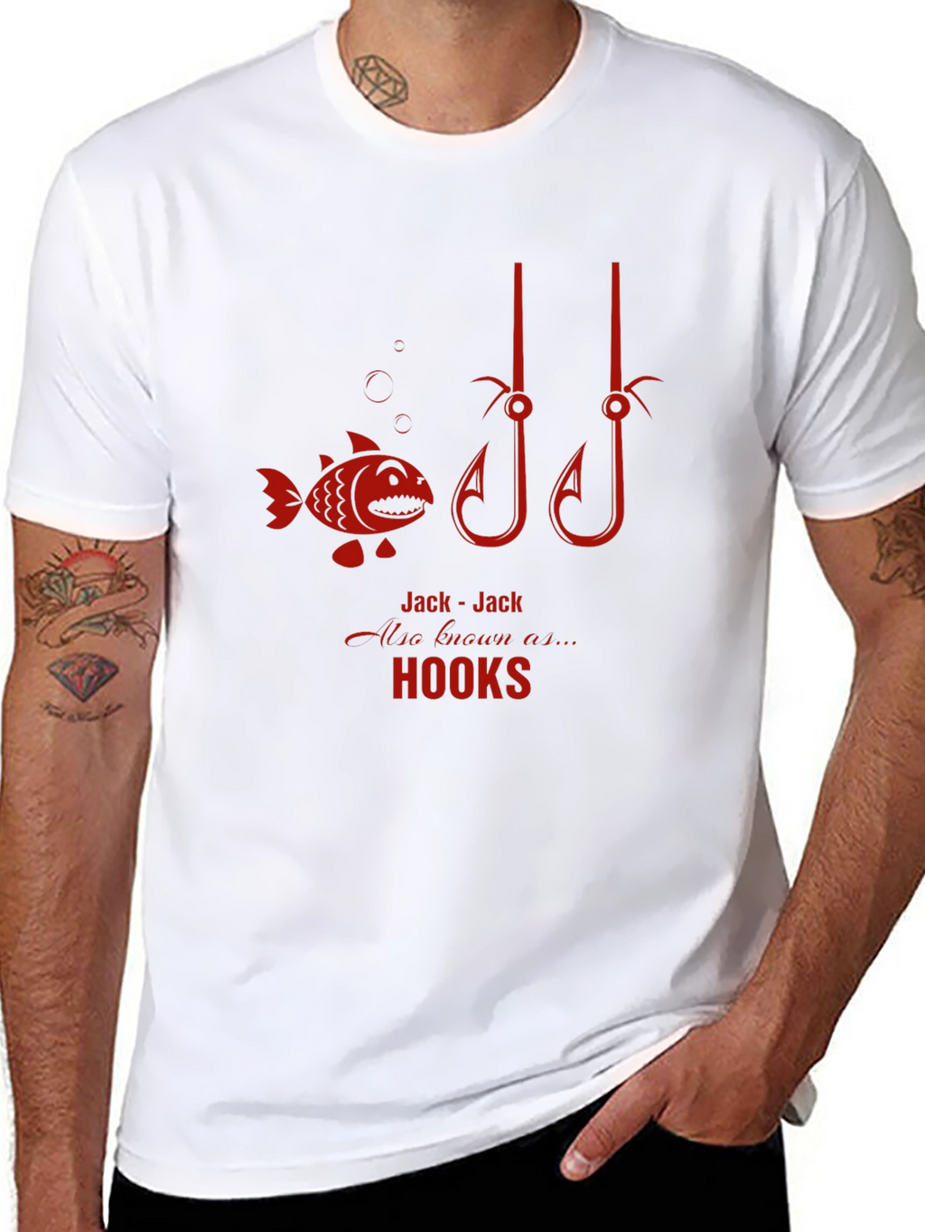 Jack-Jack Hooks Black T-Shirt - Fishing Humor