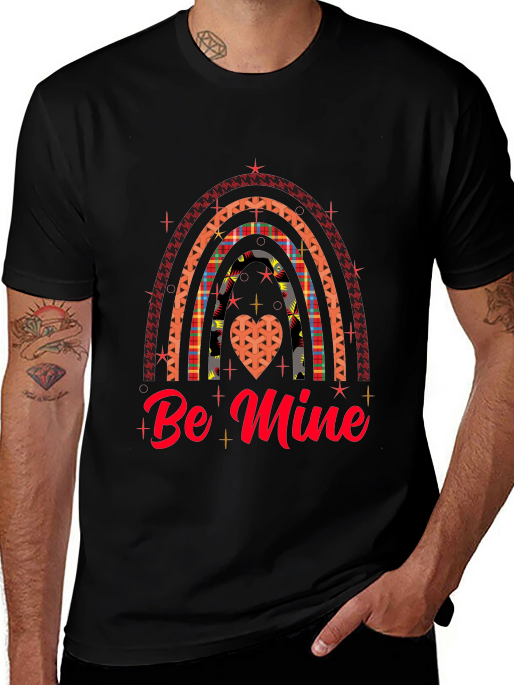 Be Mine Rainbow Heart Valentines Day T-Shirt