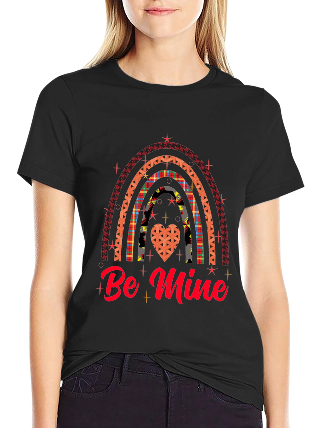 Be Mine Rainbow Heart Valentines Day T-Shirt