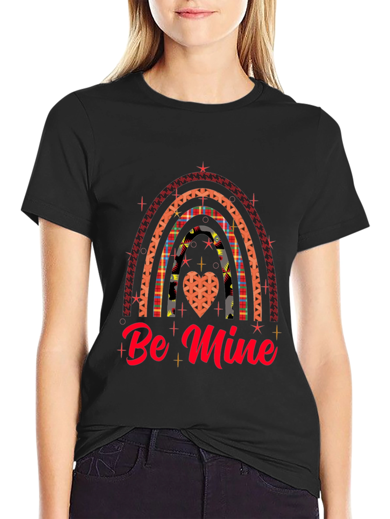Be Mine Rainbow Heart Valentines Day T-Shirt