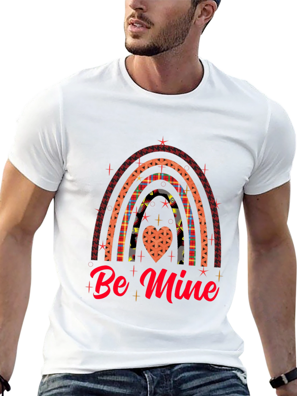 Be Mine Rainbow Heart Valentines Day T-Shirt