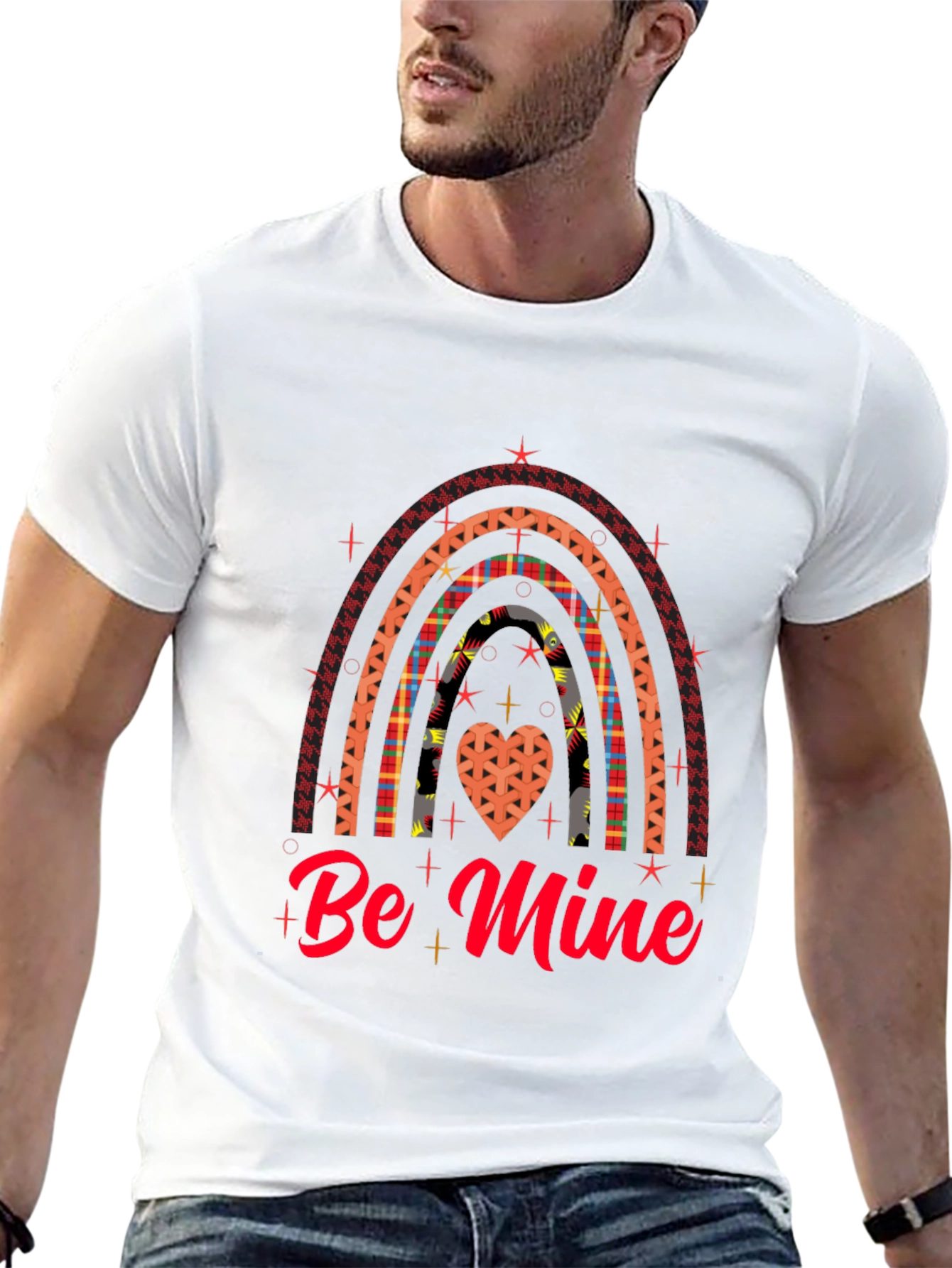 Be Mine Rainbow Heart Valentines Day T-Shirt