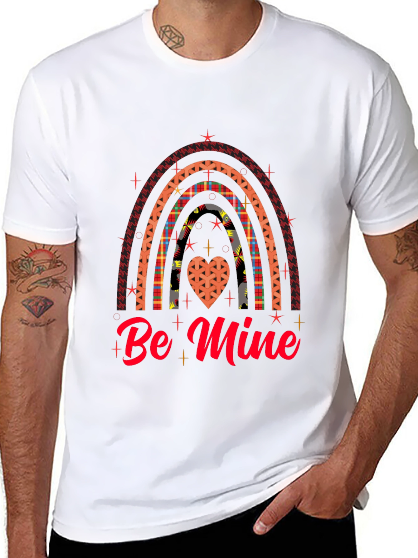 Be Mine Rainbow Heart Valentines Day T-Shirt