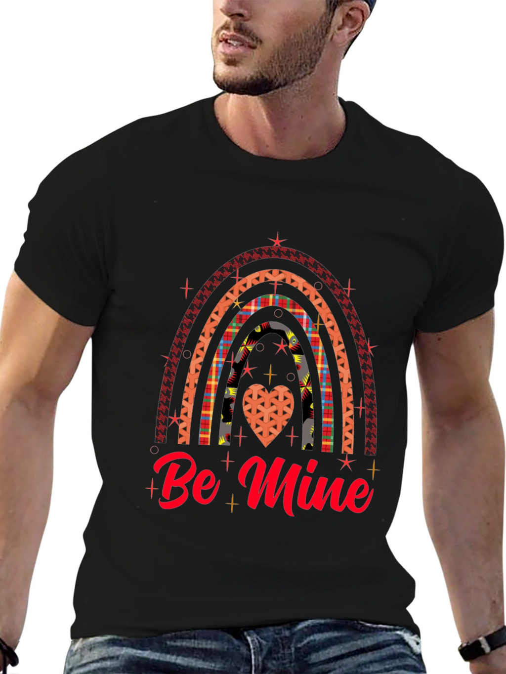 Be Mine Rainbow Heart Valentines Day T-Shirt