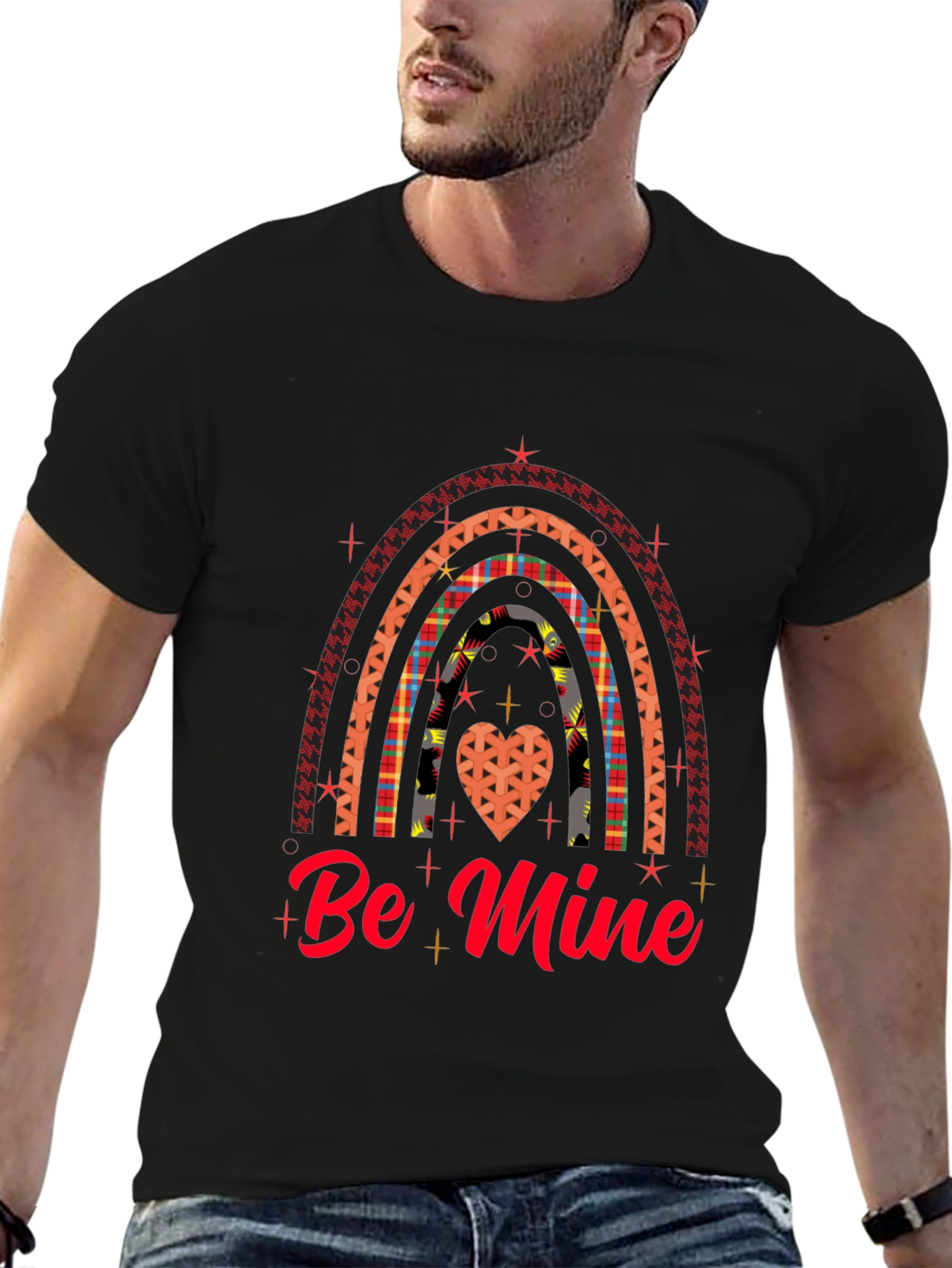 Be Mine Rainbow Heart Valentines Day T-Shirt
