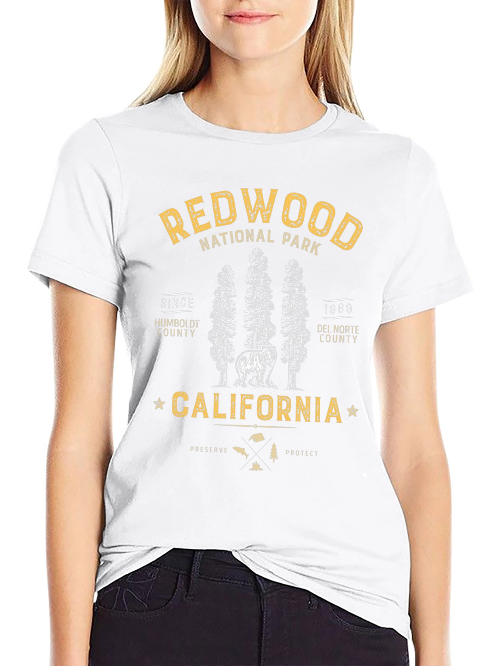 Redwood National Park California Black T-Shirt