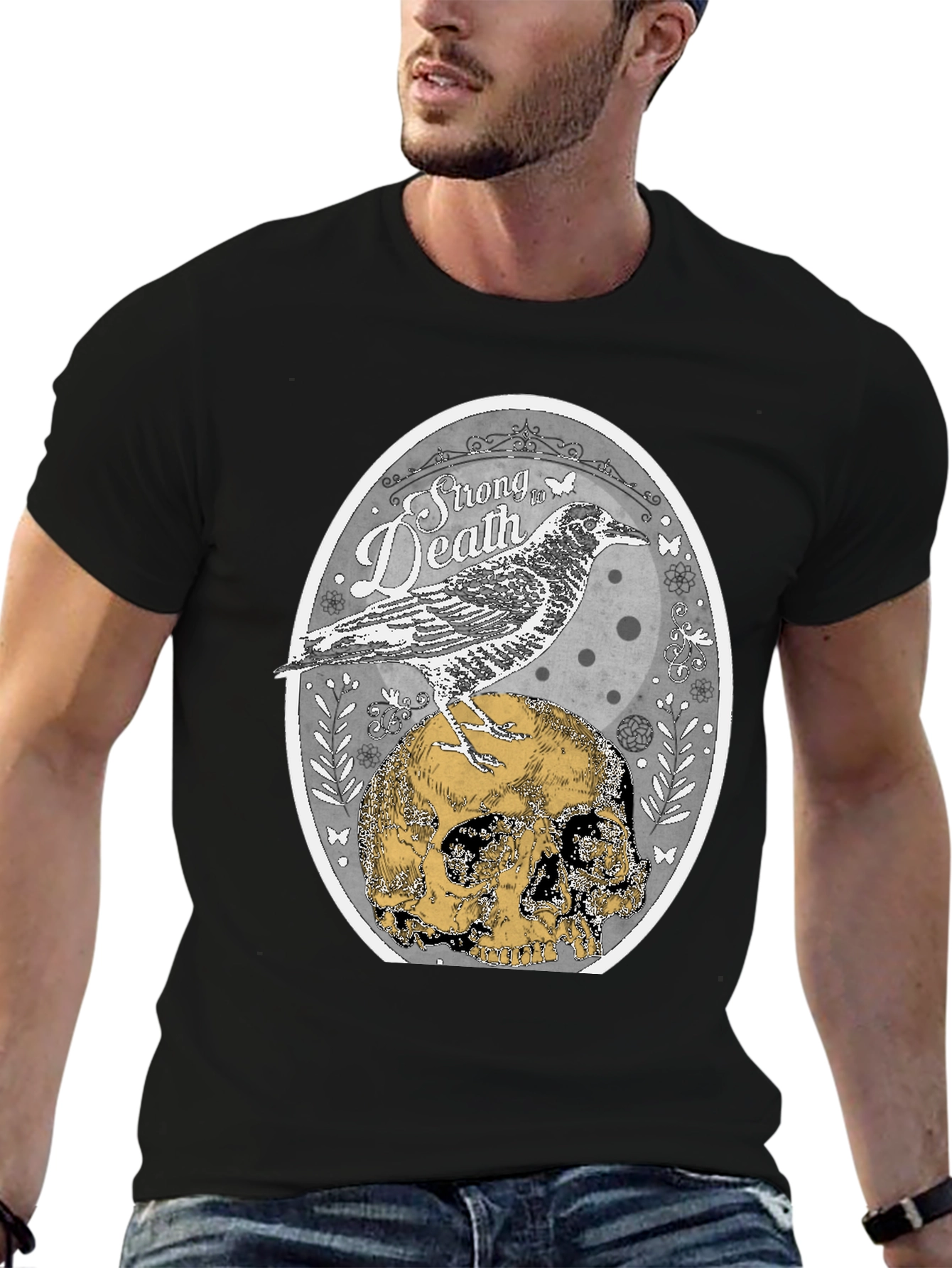 Raven & Skull Graphic T-Shirt - Strong in Death