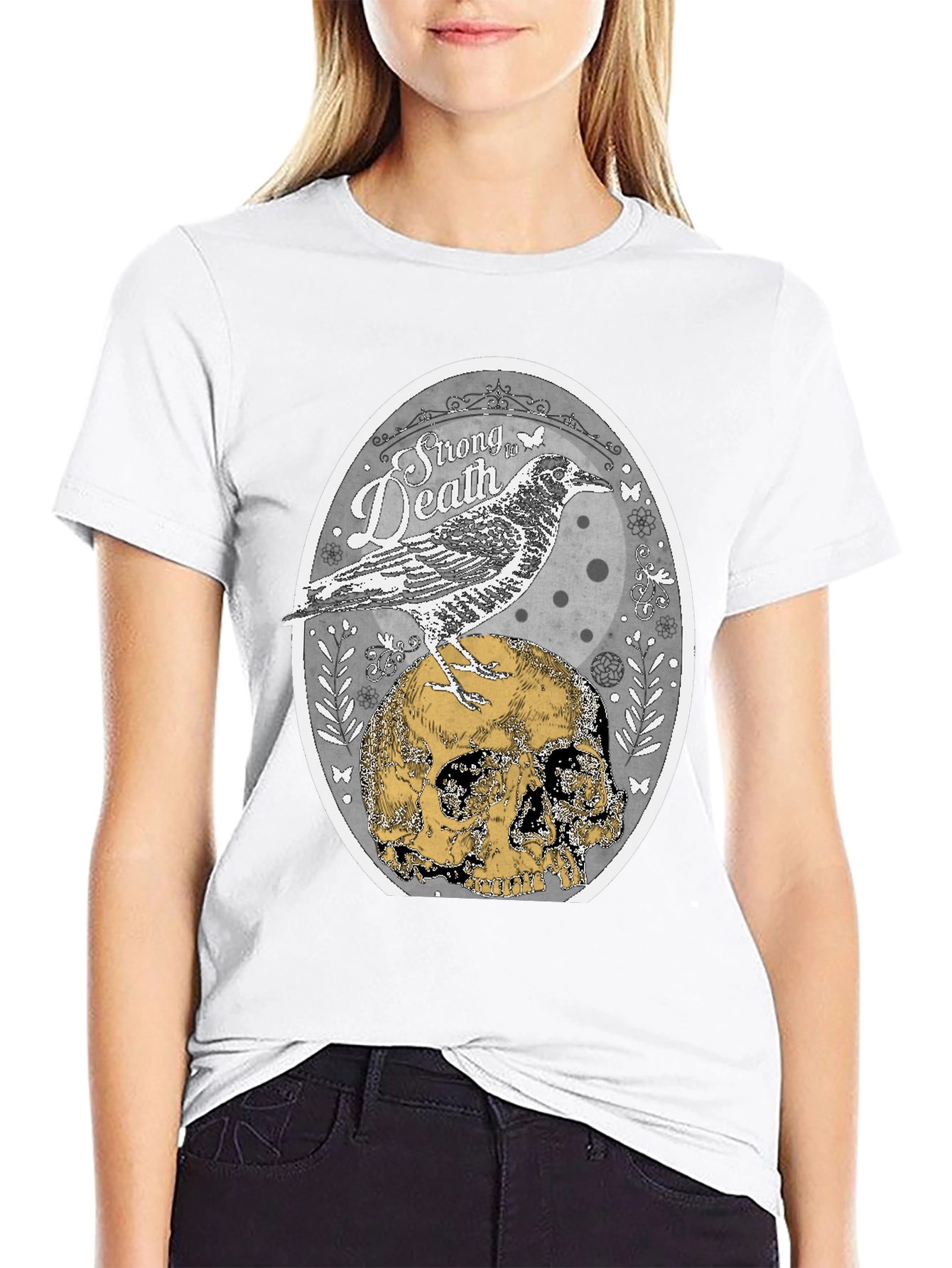 Raven & Skull Graphic T-Shirt - Strong in Death