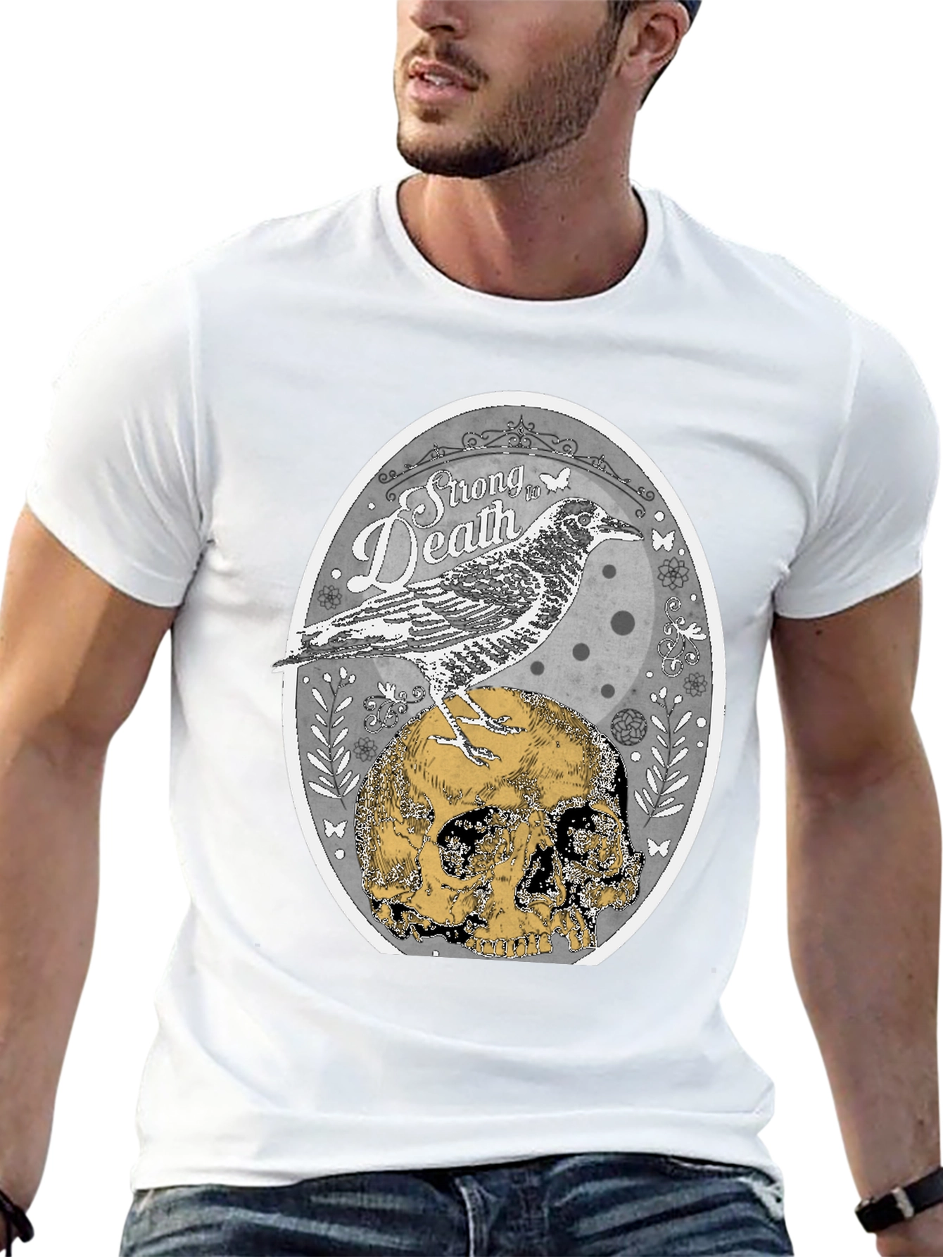 Raven & Skull Graphic T-Shirt - Strong in Death