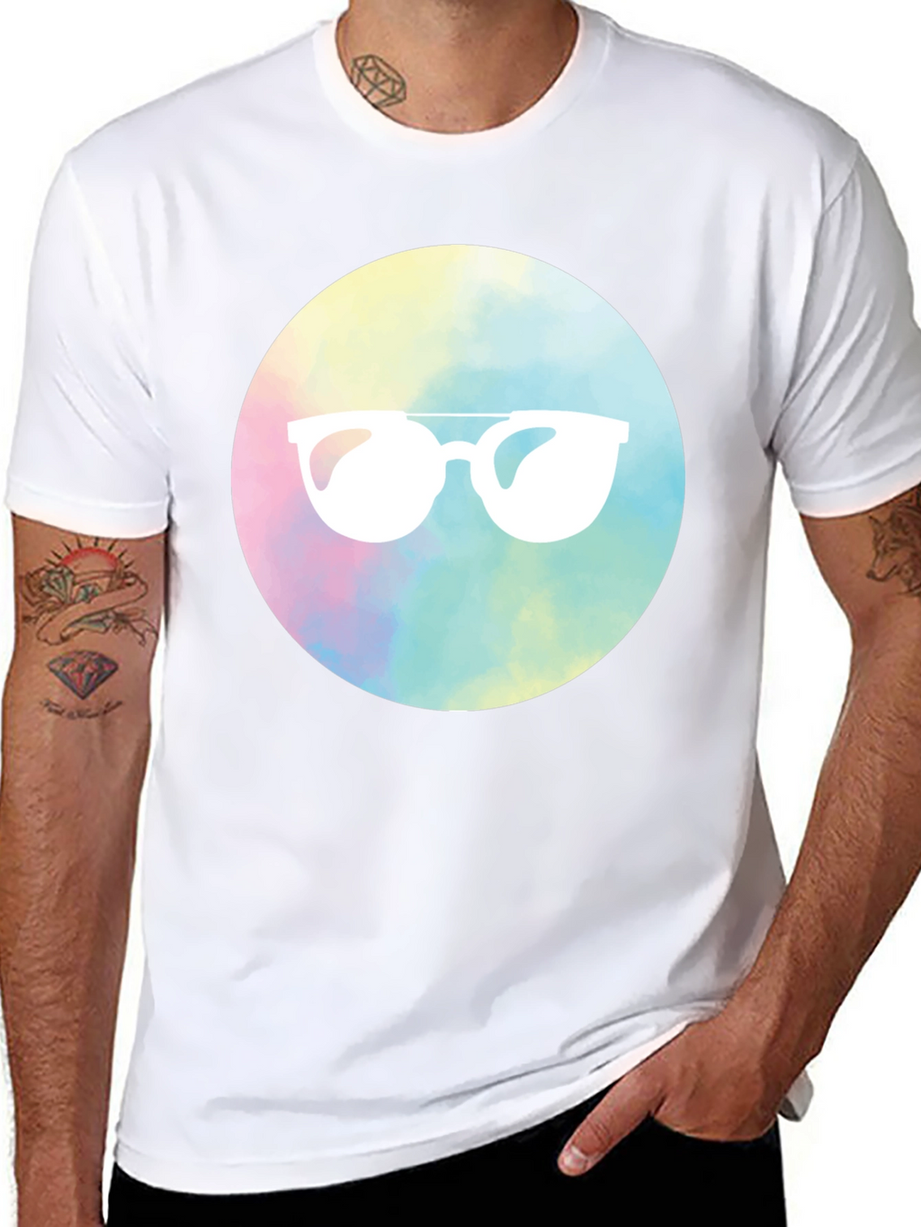 Cool Shades Graphic Tee - Black Cotton Blend