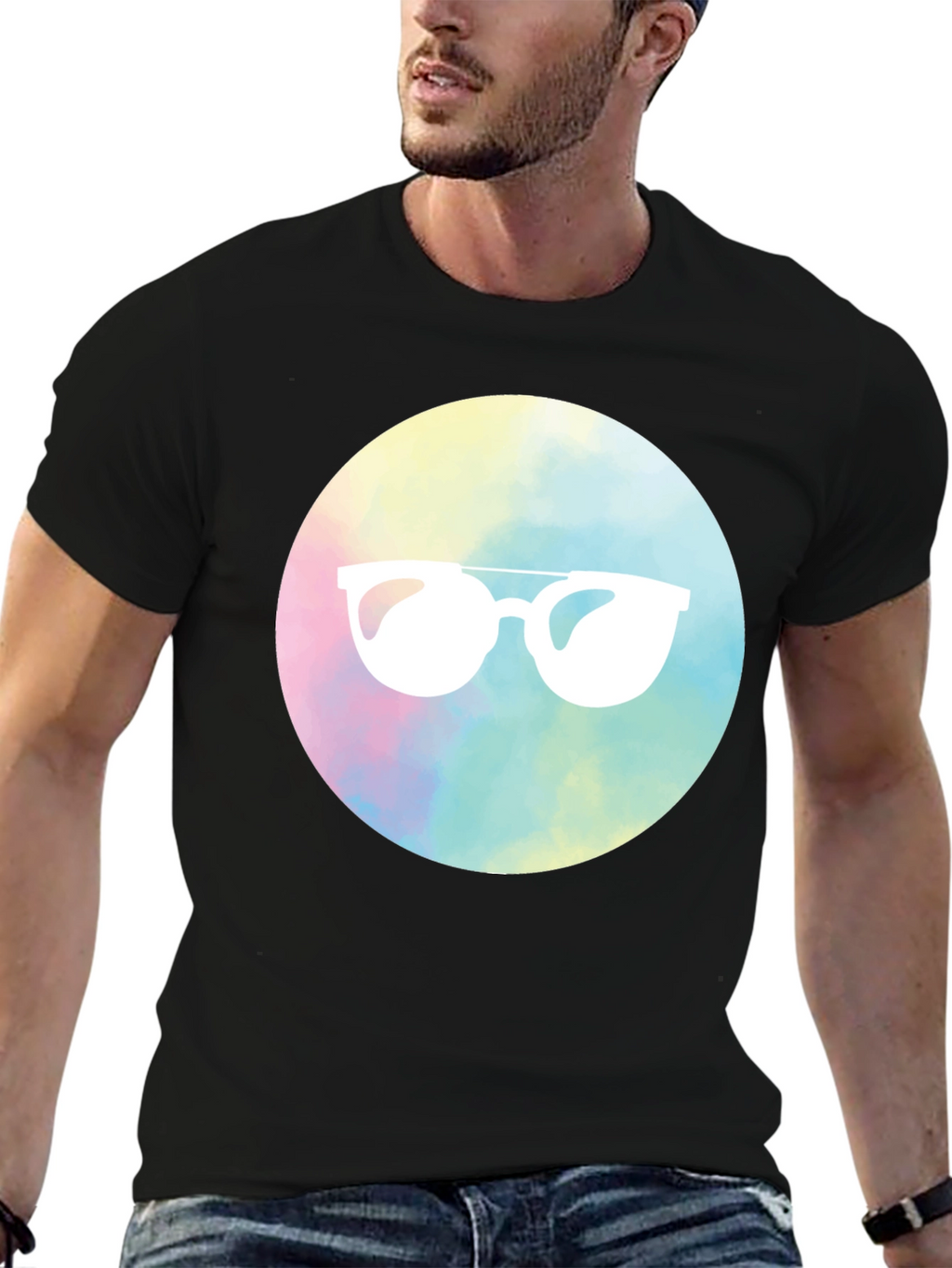 Cool Shades Graphic Tee - Black Cotton Blend