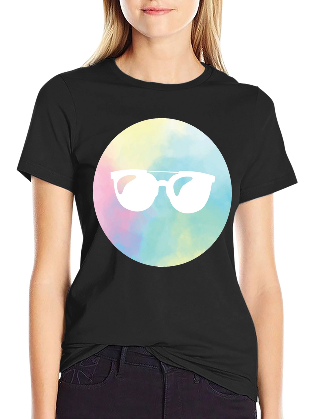 Cool Shades Graphic Tee - Black Cotton Blend