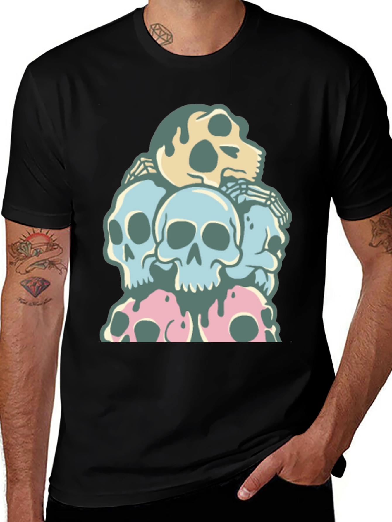 Skull Pile T-Shirt - Dark Humor Graphic Tee