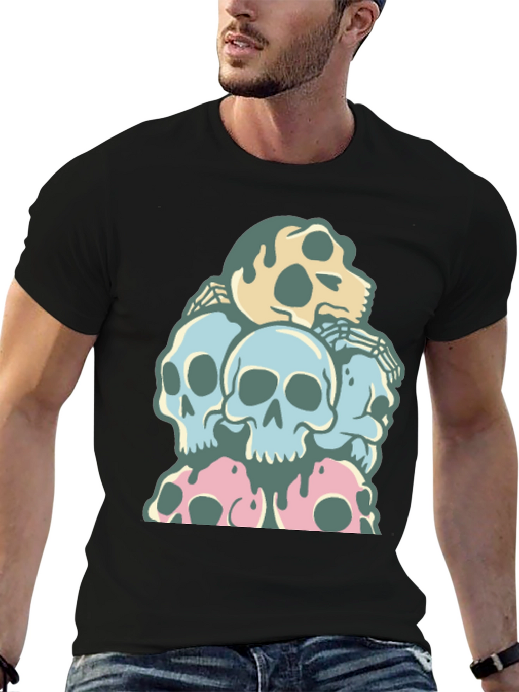 Skull Pile T-Shirt - Dark Humor Graphic Tee