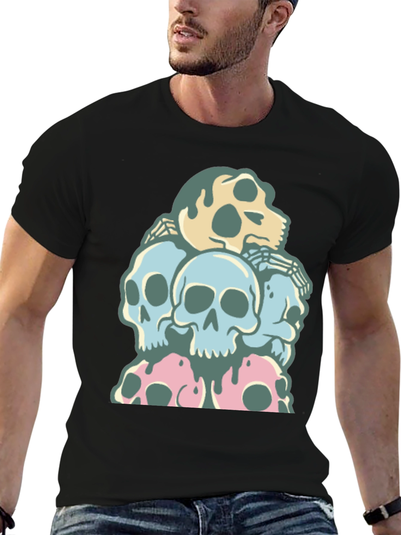 Skull Pile T-Shirt - Dark Humor Graphic Tee