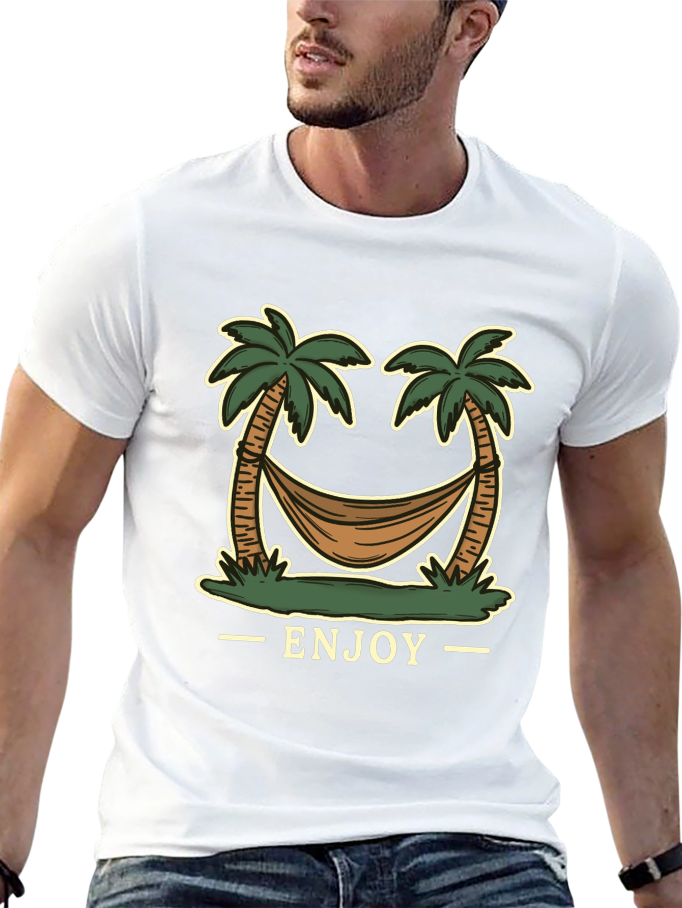 Enjoy Palm Tree Hammock Graphic Tee