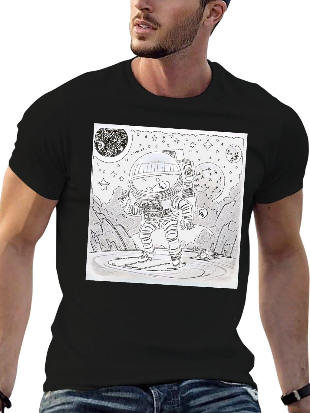 Astronaut Graphic T-Shirt - Space Explorer Design
