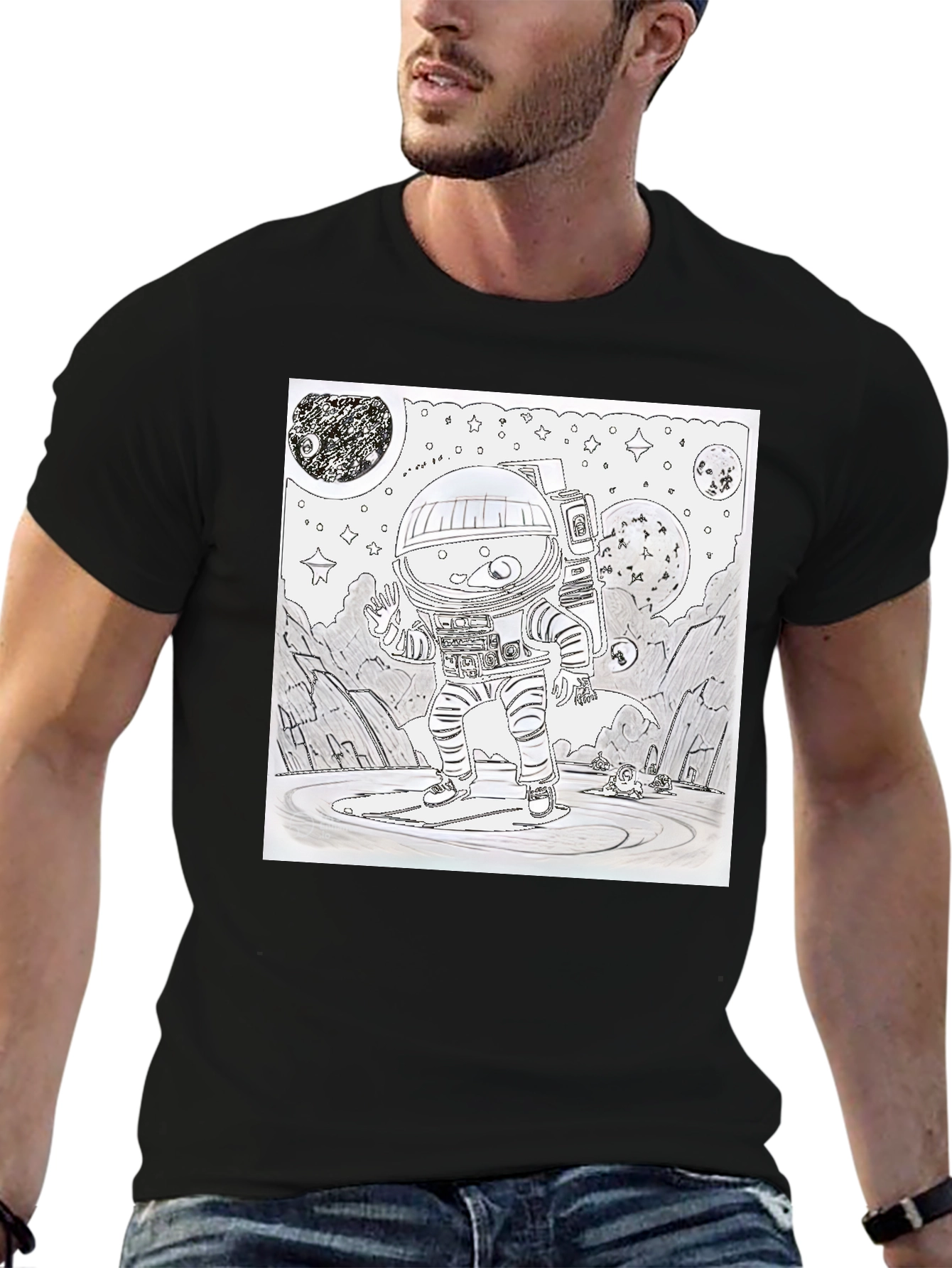 Astronaut Graphic T-Shirt - Space Explorer Design